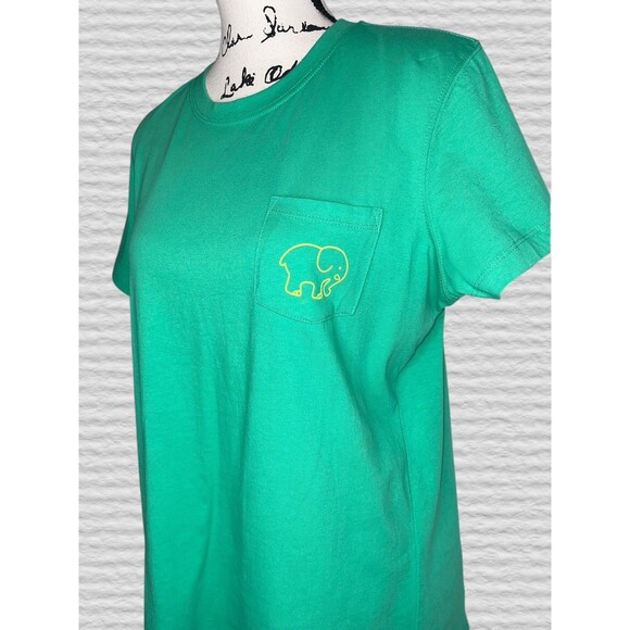 Ivory Ella Tiger Graphic Print T-Shirt LG Green Short Sleeve Crew Neck Eco Tee - Picture 3 of 6